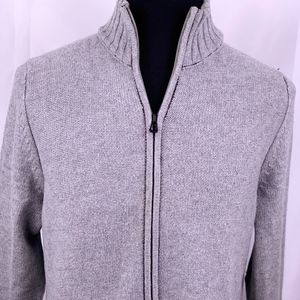 Hugo Boss  Zip Up  Light Gray Sweater Medium